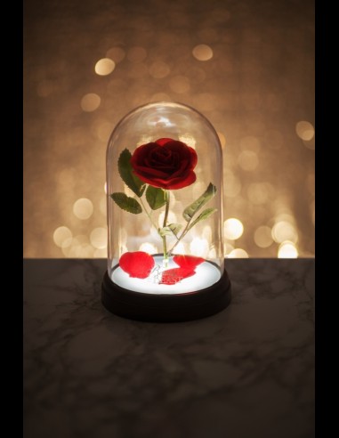 PALADONE - La Bella e la Bestia Rosa replica con luce