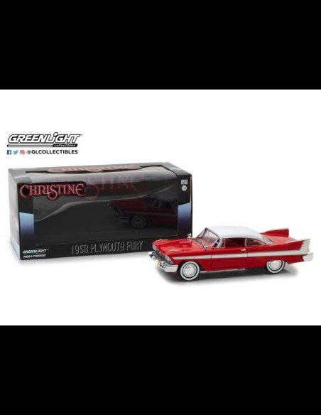 GREEN LIGHT - Christine: 1958 Plymouth Fury with Clear Windows 1:24 Red-White