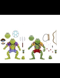 NECA - TMNT Cartoon Ninja Turtles Genghis + Rasputin Frog 2pack 2