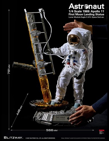 BLITZWAY - The Real: Astronaut Apollo 11 LM-5 A7L First Moon Landing 1:4 Scale Statue