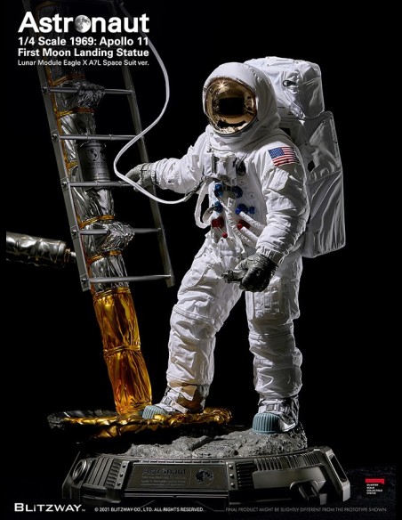 BLITZWAY - The Real: Astronaut Apollo 11 LM-5 A7L First Moon Landing 1:4 Scale Statue