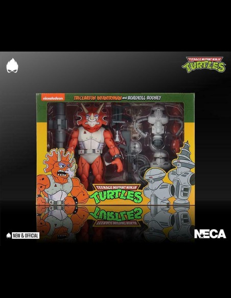 NECA - TMNT: Triceraton Infantryman and 2 Roadkill Rodney 7 inch Action Figure 3-Pack