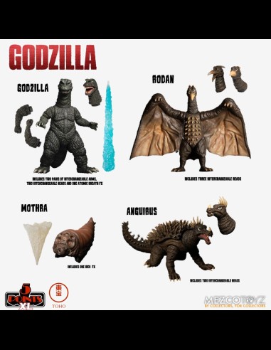 MEZCO - Godzilla: 5 Points XL - Destroy All Monsters 1968 Action Figure 1 Box Set