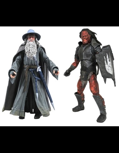 DIAMOND SELECT - LOTR Serie 4 Gandalf & Uruk-Hai Set di 2 A.Figure