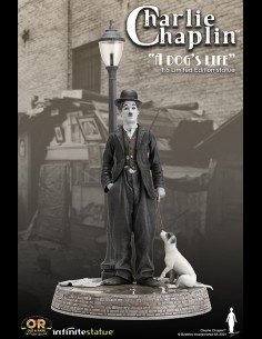 INFINITE STATUE - Charlie Chaplin "A Dog's Life" with light Old&Rare statua