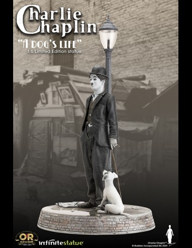 INFINITE STATUE - Charlie Chaplin "A Dog's Life" with light Old&Rare statua