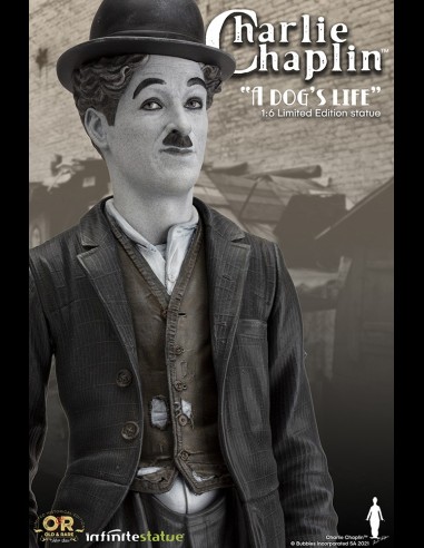 INFINITE STATUE - Charlie Chaplin "A Dog's Life" with light Old&Rare statua