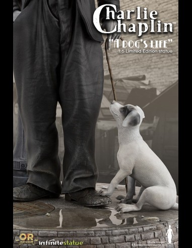 INFINITE STATUE - Charlie Chaplin "A Dog's Life" with light Old&Rare statua