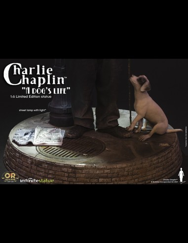 INFINITE STATUE - Charlie Chaplin "A Dog's Life" with light Old&Rare statua