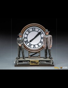 IRON STUDIOS - Back to the Future III Deluxe Art Scale Statue 1/10 Marty and Doc at the Clock 30 cm