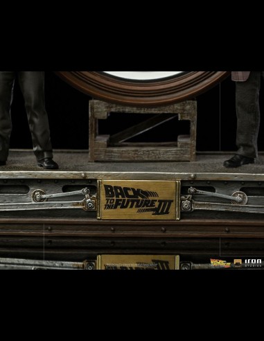 IRON STUDIOS - Back to the Future III Deluxe Art Scale Statue 1/10 Marty and Doc at the Clock 30 cm