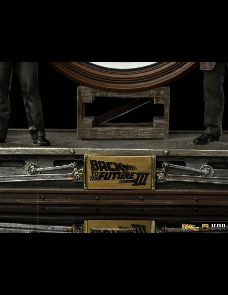 IRON STUDIOS - Back to the Future III Deluxe Art Scale Statue 1/10 Marty and Doc at the Clock 30 cm