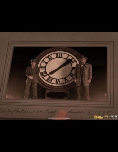 IRON STUDIOS - Back to the Future III Deluxe Art Scale Statue 1/10 Marty and Doc at the Clock 30 cm