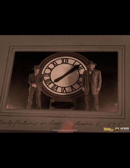 IRON STUDIOS - Back to the Future III Deluxe Art Scale Statue 1/10 Marty and Doc at the Clock 30 cm