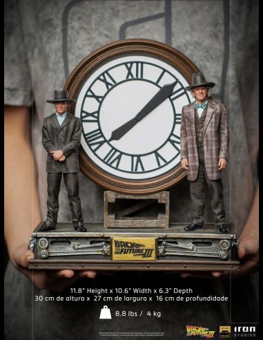 IRON STUDIOS - Back to the Future III Deluxe Art Scale Statue 1/10 Marty and Doc at the Clock 30 cm