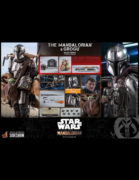 HOT TOYS DELUXE - Star Wars: The Mandalorian - Deluxe The Mandalorian and Grogu 1:6 Scale Figure Set