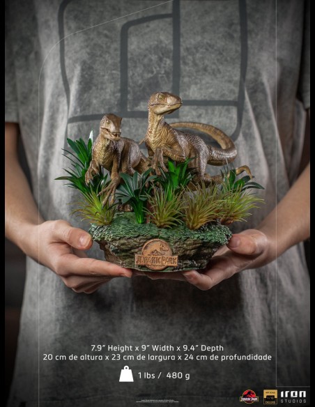 IRON STUDIOS - Jurassic Park The 2 Raptors 1/10 Statua