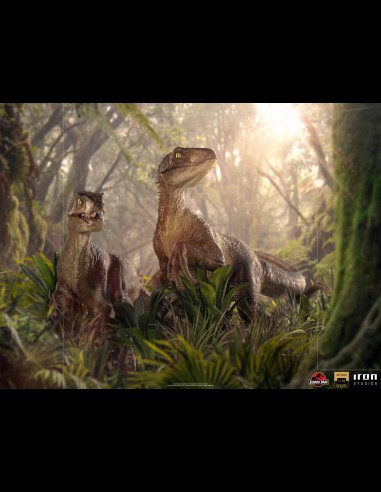 IRON STUDIOS - Jurassic Park The 2 Raptors 1/10 Statua