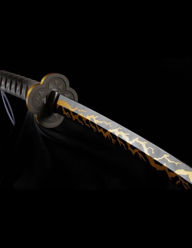 BANDAI - Demon Slayer: Kimetsu no Yaiba Proplica Replica 1/1 Nichirin Sword (Zenitsu Agatsuma) 88 cm