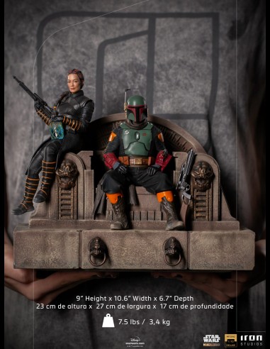 IRON STUDIOS DELUXE - Mandalorian Boba Fett and Fennec 1/10 statua