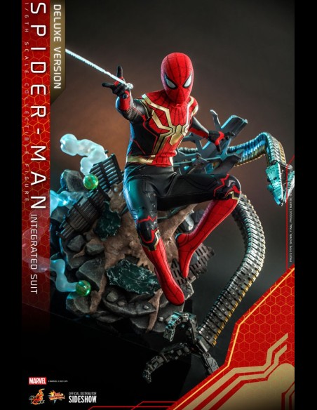 HOT TOYS DELUXE - Marvel: Spider-Man No Way Home - Spider-Man Integrated Suit 1:6 Scale Figure