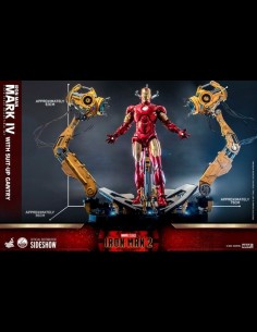 HOT TOYS - Marvel: Iron Man 2 - Iron Man Mark IV with Suit-Up Gantry 1:4 Scale Figure Set