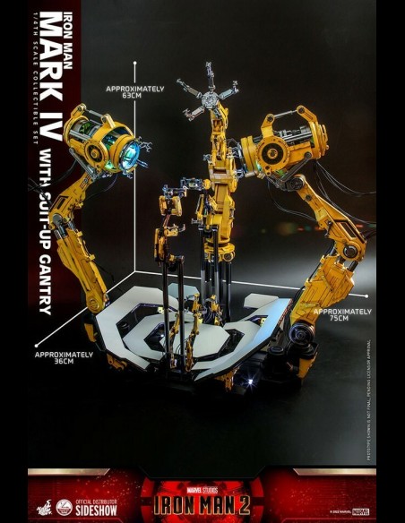 HOT TOYS - Marvel: Iron Man 2 - Iron Man Mark IV with Suit-Up Gantry 1:4 Scale Figure Set