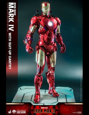 HOT TOYS - Marvel: Iron Man 2 - Iron Man Mark IV with Suit-Up Gantry 1:4 Scale Figure Set