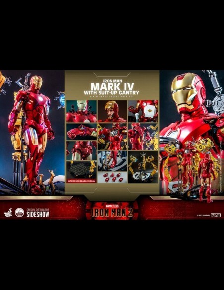 HOT TOYS - Marvel: Iron Man 2 - Iron Man Mark IV with Suit-Up Gantry 1:4 Scale Figure Set