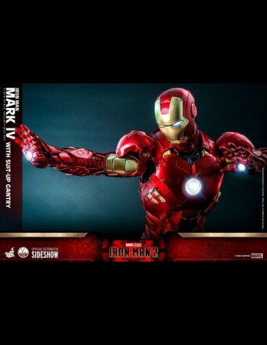HOT TOYS - Marvel: Iron Man 2 - Iron Man Mark IV with Suit-Up Gantry 1:4 Scale Figure Set