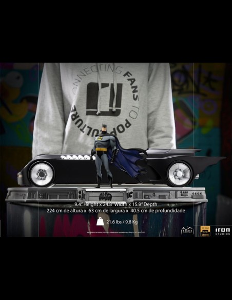 IRON STUDIOS - Batman the Animated Series Batman & Batmobile 1/10 statue