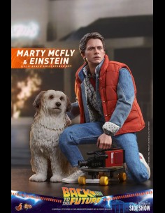 HOT TOYS EXCLUSIVE - Back To The Future Movie Masterpiece Action Figures 1/6 Marty McFly & Einstein 28 cm