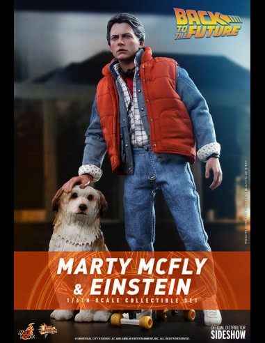 HOT TOYS EXCLUSIVE - Back To The Future Movie Masterpiece Action Figures 1/6 Marty McFly & Einstein 28 cm