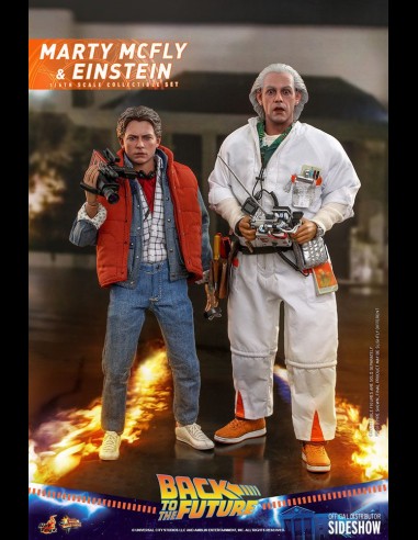 HOT TOYS EXCLUSIVE - Back To The Future Movie Masterpiece Action Figures 1/6 Marty McFly & Einstein 28 cm