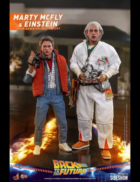 HOT TOYS EXCLUSIVE - Back To The Future Movie Masterpiece Action Figures 1/6 Marty McFly & Einstein 28 cm