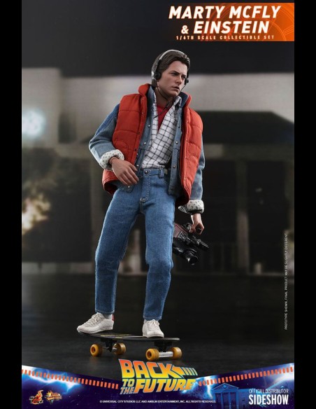 HOT TOYS EXCLUSIVE - Back To The Future Movie Masterpiece Action Figures 1/6 Marty McFly & Einstein 28 cm