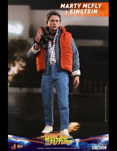 HOT TOYS EXCLUSIVE - Back To The Future Movie Masterpiece Action Figures 1/6 Marty McFly & Einstein 28 cm