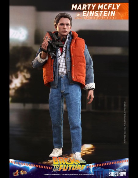 HOT TOYS EXCLUSIVE - Back To The Future Movie Masterpiece Action Figures 1/6 Marty McFly & Einstein 28 cm