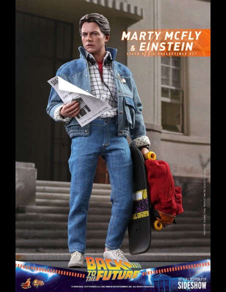 HOT TOYS EXCLUSIVE - Back To The Future Movie Masterpiece Action Figures 1/6 Marty McFly & Einstein 28 cm