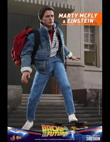 HOT TOYS EXCLUSIVE - Back To The Future Movie Masterpiece Action Figures 1/6 Marty McFly & Einstein 28 cm