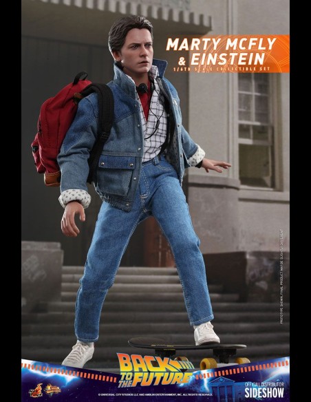 HOT TOYS EXCLUSIVE - Back To The Future Movie Masterpiece Action Figures 1/6 Marty McFly & Einstein 28 cm