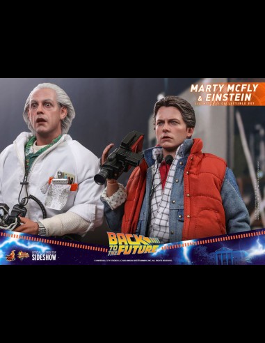 HOT TOYS EXCLUSIVE - Back To The Future Movie Masterpiece Action Figures 1/6 Marty McFly & Einstein 28 cm