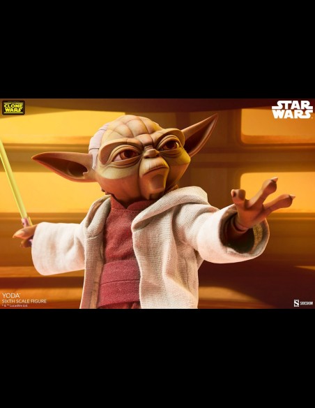 SIDESHOW - Star Wars: The Clone Wars - Yoda 1:6 Scale Figure