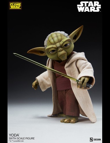 SIDESHOW - Star Wars: The Clone Wars - Yoda 1:6 Scale Figure